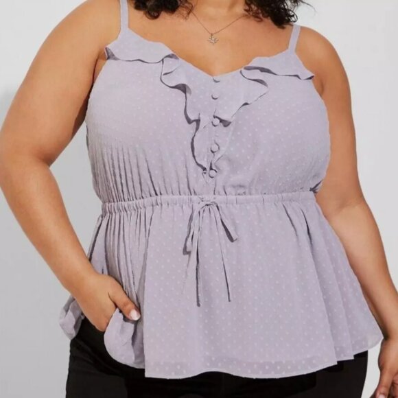 Lavender Ruffle Sleeveless Top - Picture 5 of 5